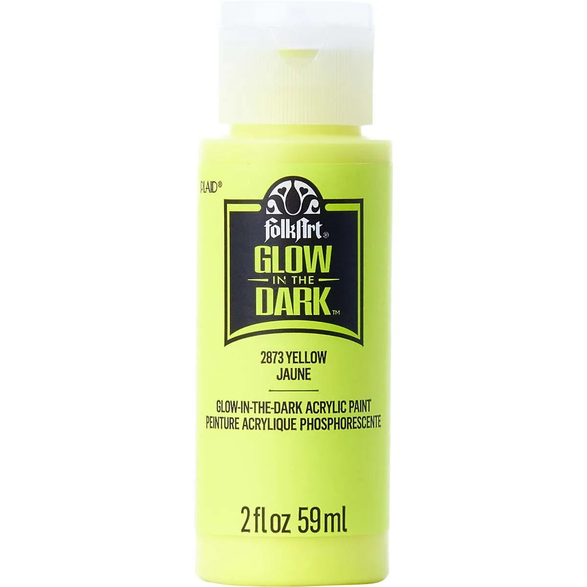 FolkArt Glow In Dark Acrylic Paint - Yellow (2 oz Bottle)