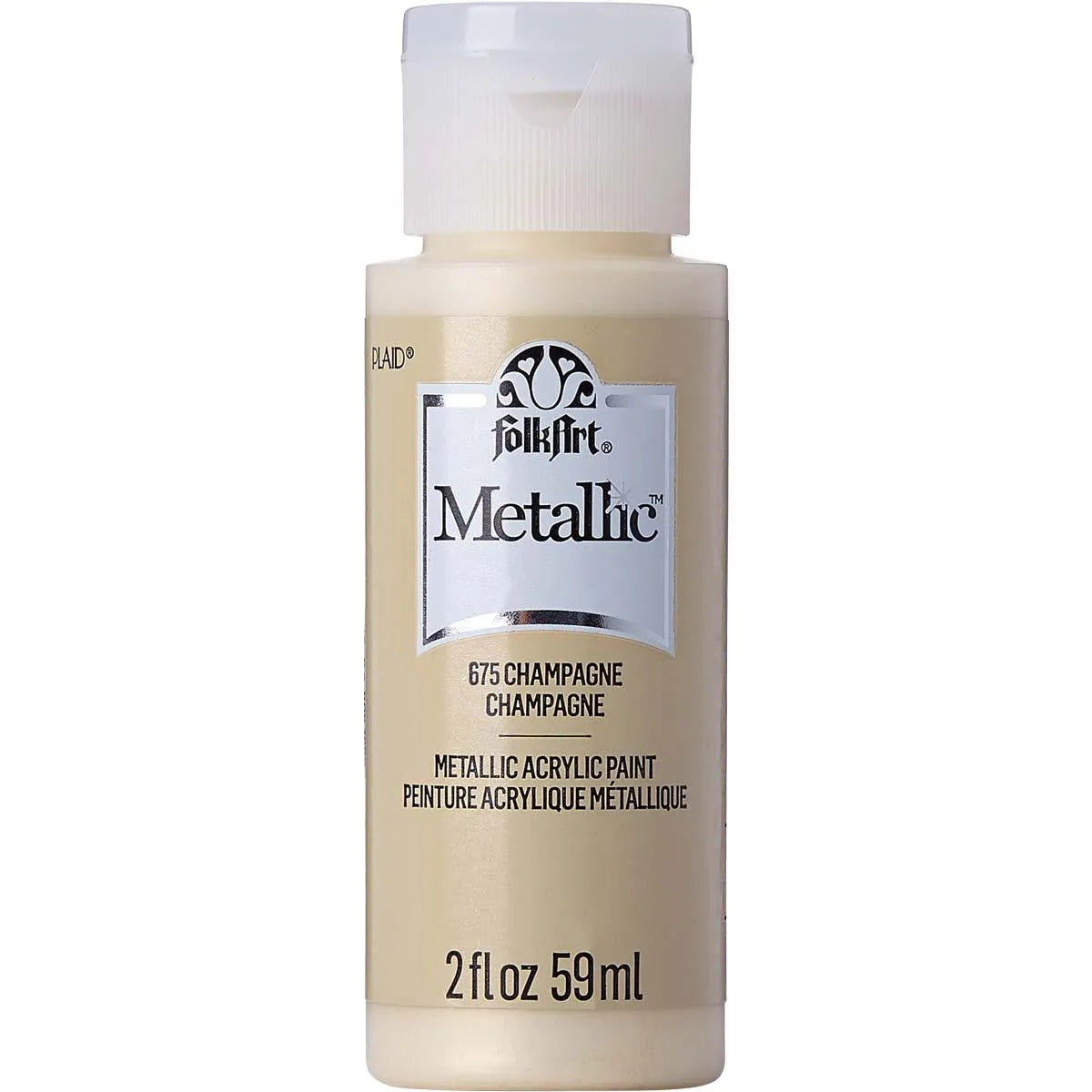 FolkArt Metallic Acrylic Paint - Champagne (2 oz Bottle)