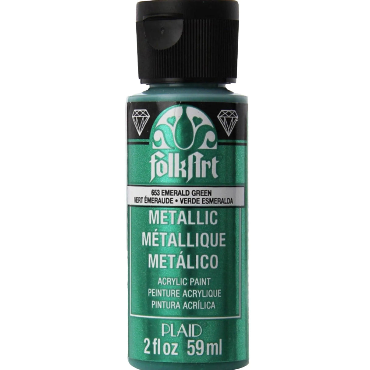 FolkArt Metallic Acrylic Paint - Emerald Green (2 oz Bottle)