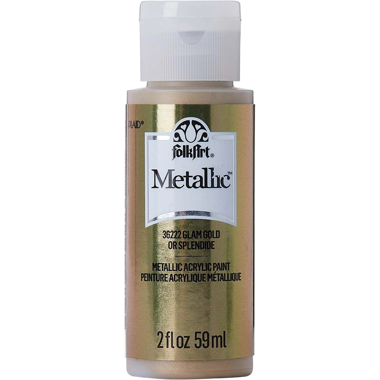 FolkArt Metallic Acrylic Paint - Glam Gold (2 oz Bottle)
