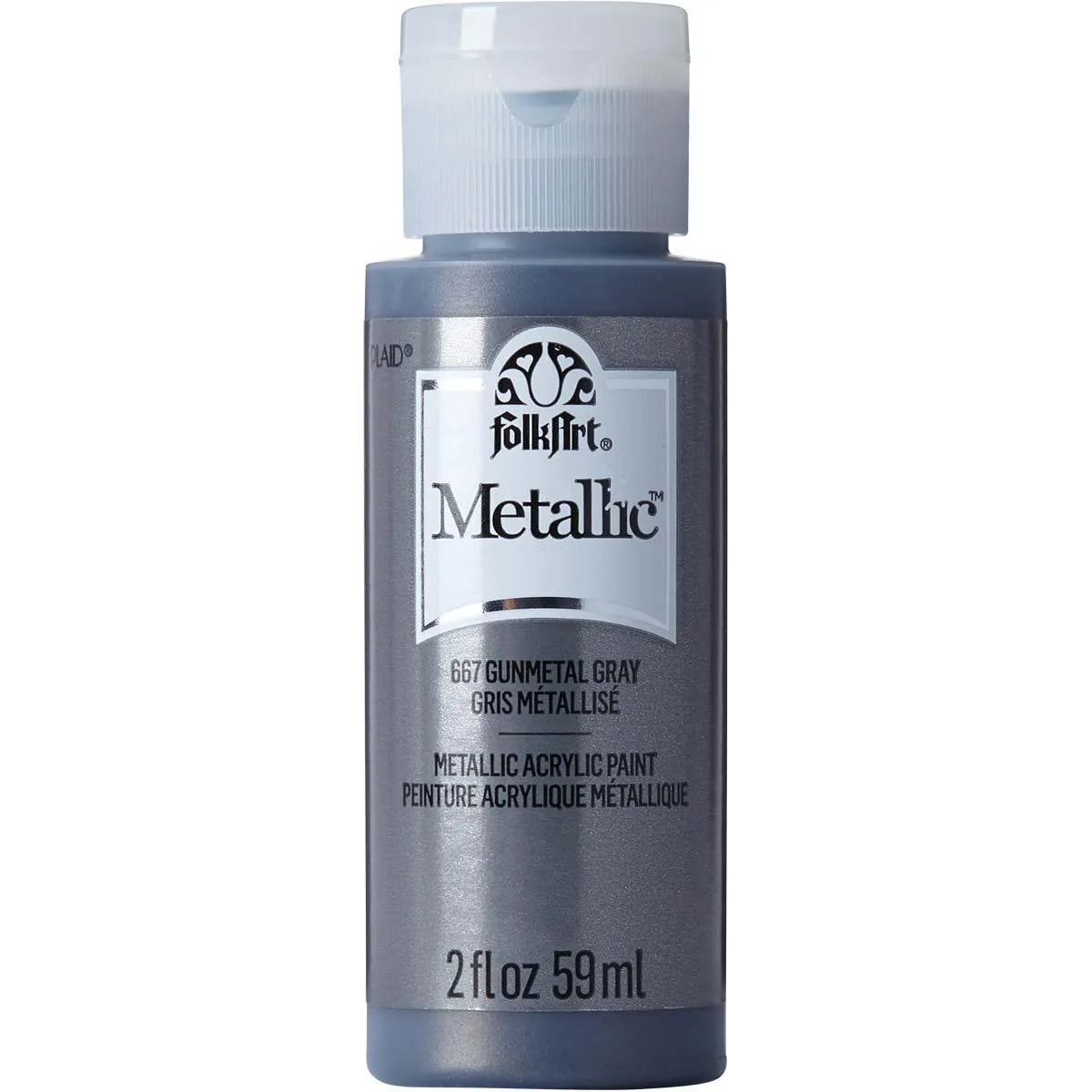 FolkArt Metallic Acrylic Paint - Gunmetal Gray (2 oz Bottle)