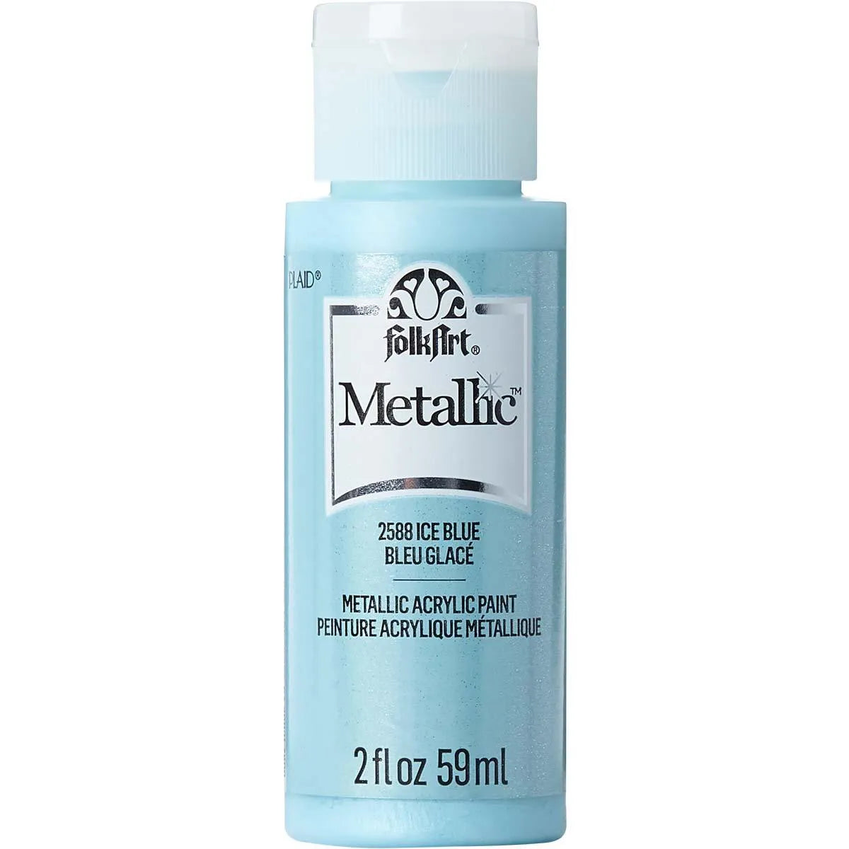 FolkArt Metallic Acrylic Paint - Ice Blue (2 oz Bottle)