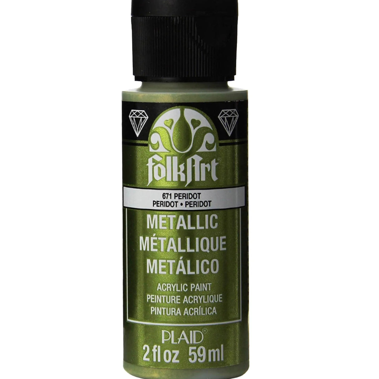 FolkArt Metallic Acrylic Paint - Peridot (2 oz Bottle)