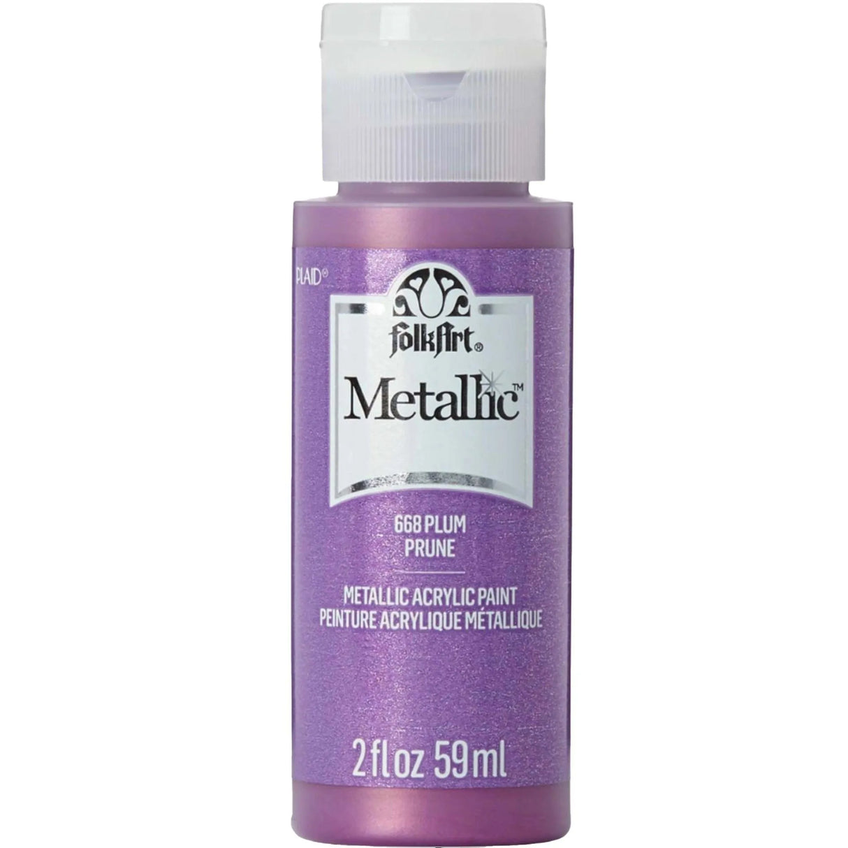 FolkArt Metallic Acrylic Paint - Plum (2 oz Bottle)