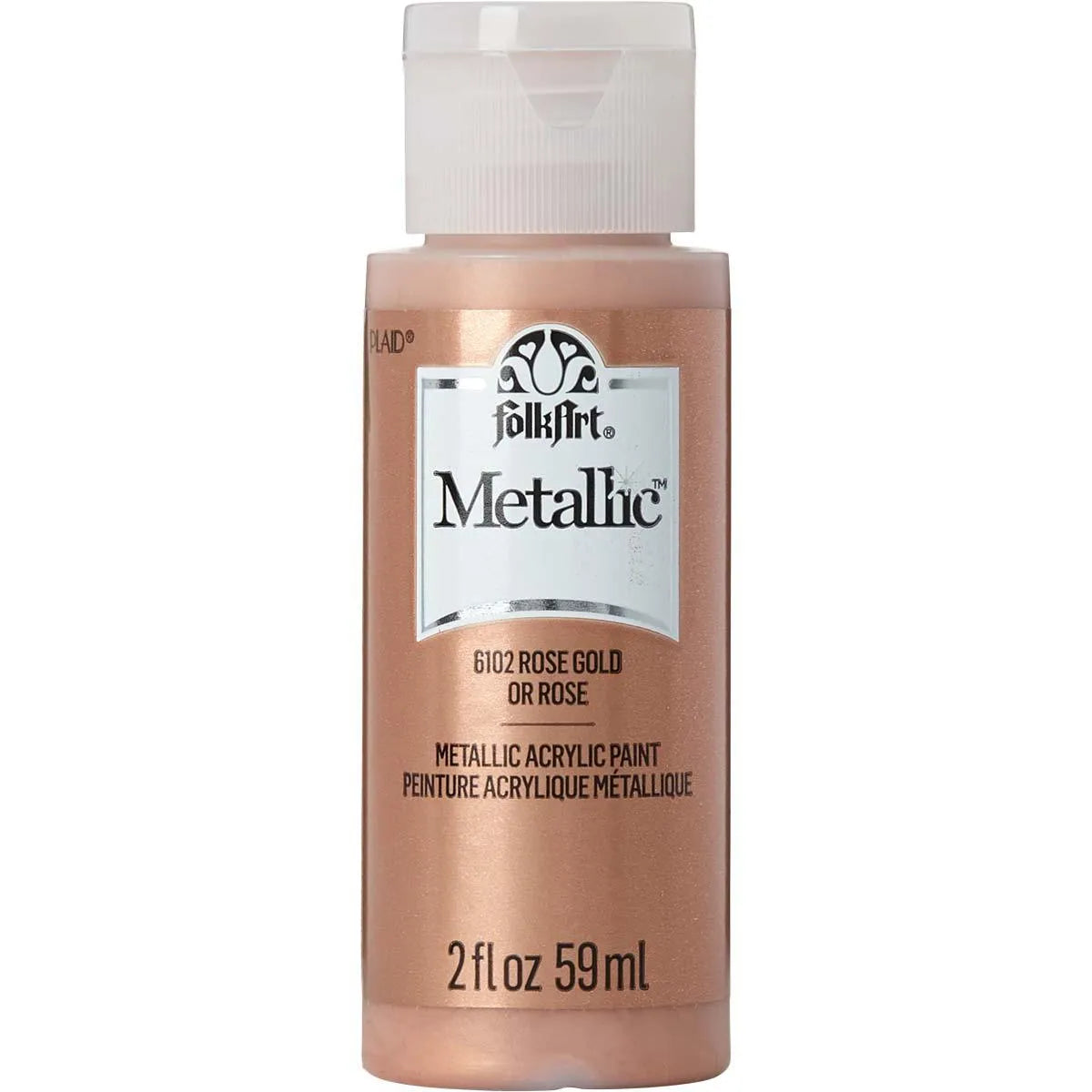 FolkArt Metallic Acrylic Paint - Rose Gold (2 oz Bottle)