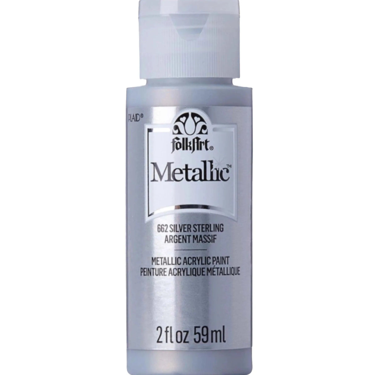 FolkArt Metallic Acrylic Paint - Sterling Silver (2 oz Bottle)