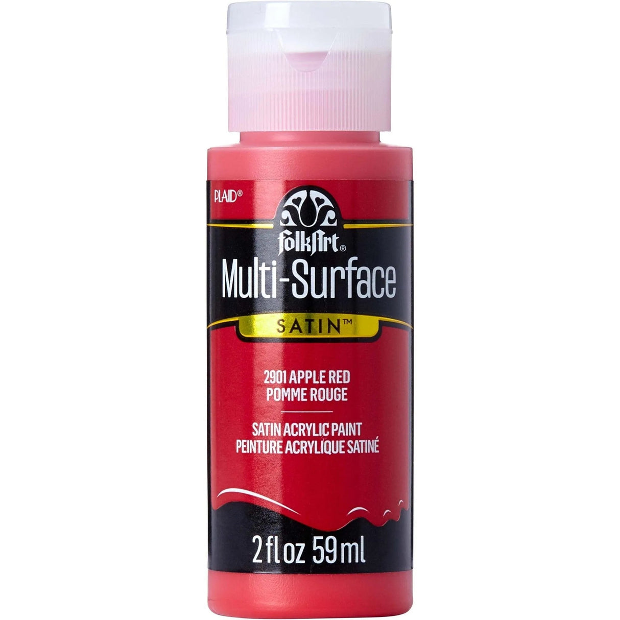 FolkArt Multi-Surface Acrylic Paint - Apple Red (2 oz Bottle)