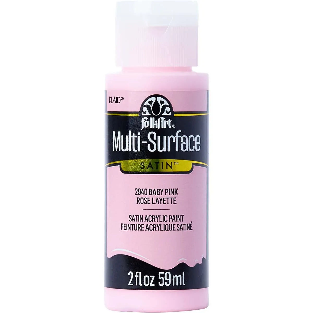 FolkArt Multi-Surface Acrylic Paint - Baby Pink (2 oz Bottle)