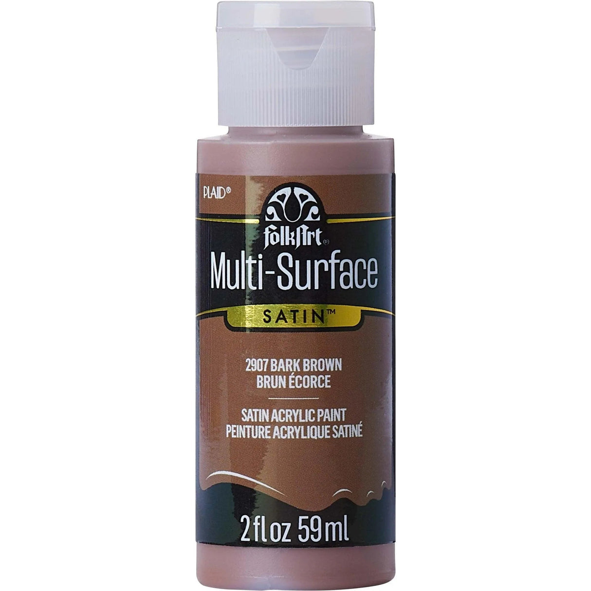 FolkArt Multi-Surface Acrylic Paint - Bark Brown (2 oz Bottle)