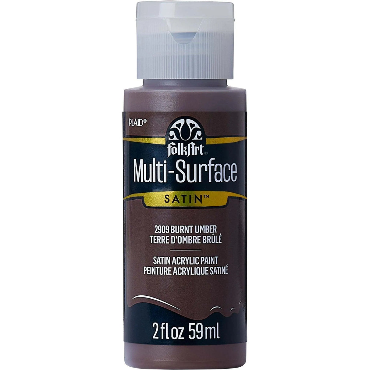 FolkArt Multi-Surface Acrylic Paint - Burnt Umber (2 oz Bottle)