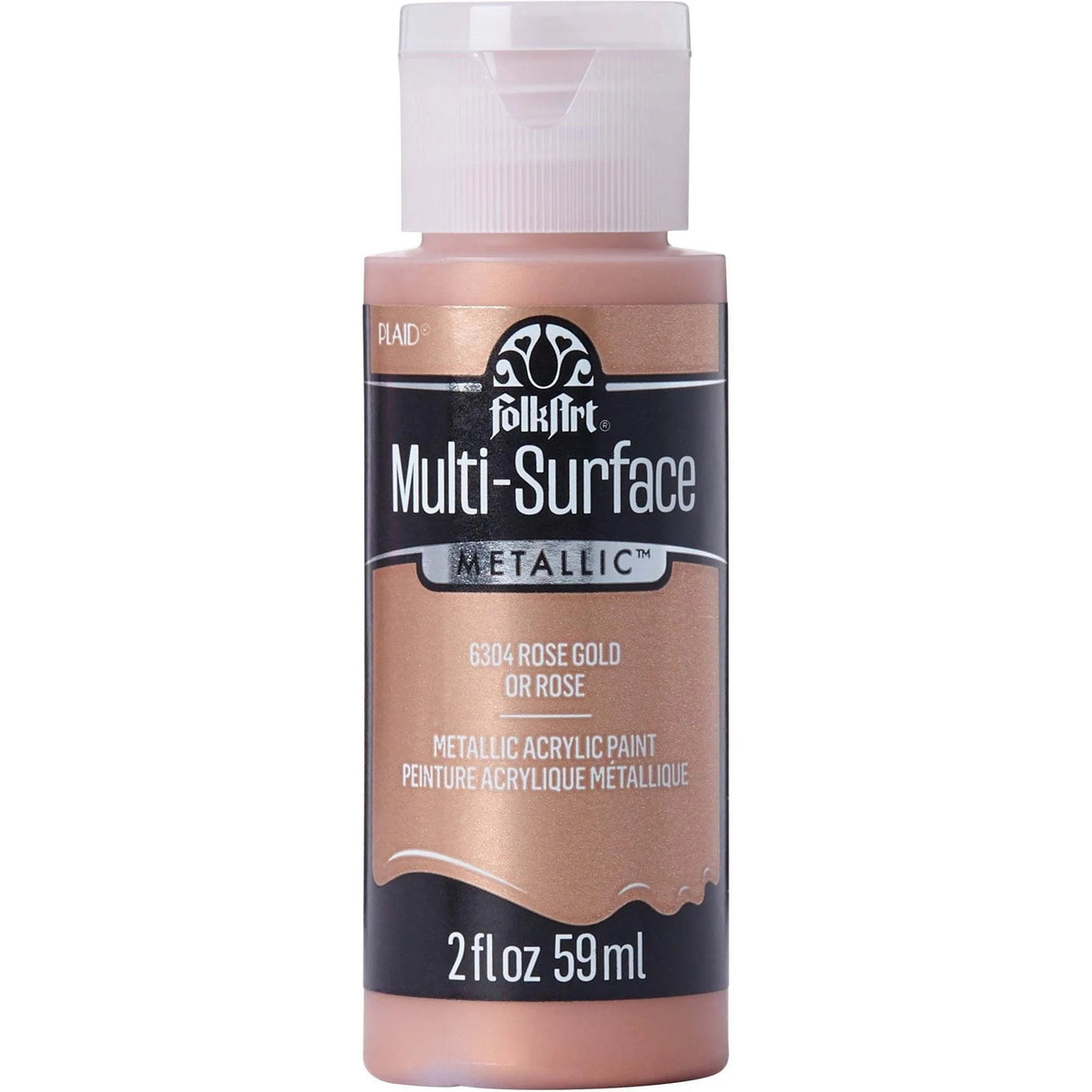 FolkArt Multi-Surface Acrylic Paint - Metallic Rose Gold (2 oz Bottle)