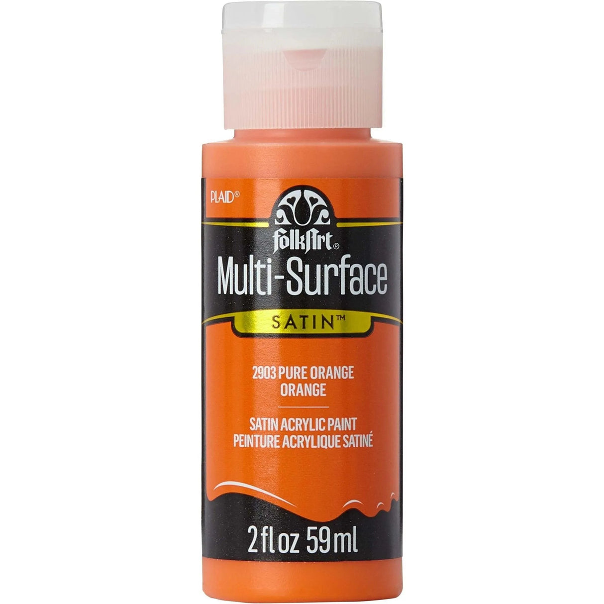 FolkArt Multi-Surface Acrylic Paint - Pure Orange (2 oz Bottle)