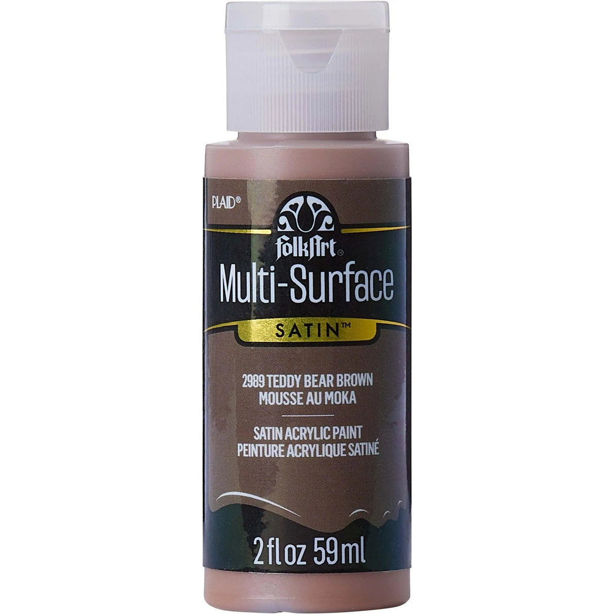 FolkArt Multi-Surface Acrylic Paint - Teddy Bear Brown (2 oz Bottle)