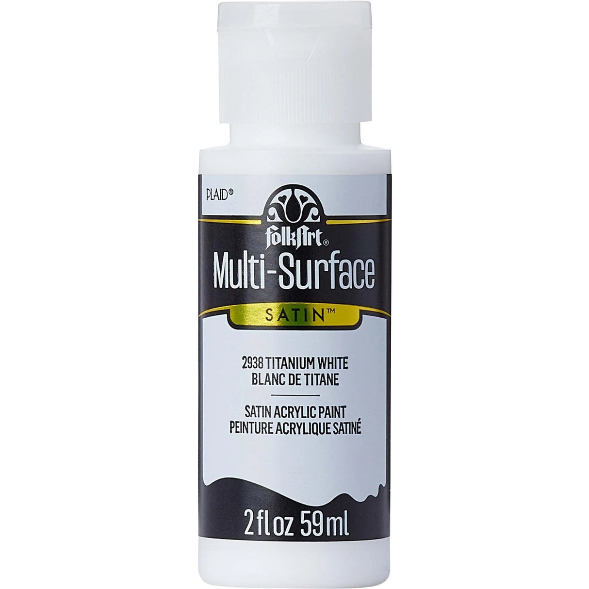 FolkArt Multi-Surface Acrylic Paint - Titanium White (2 oz Bottle)