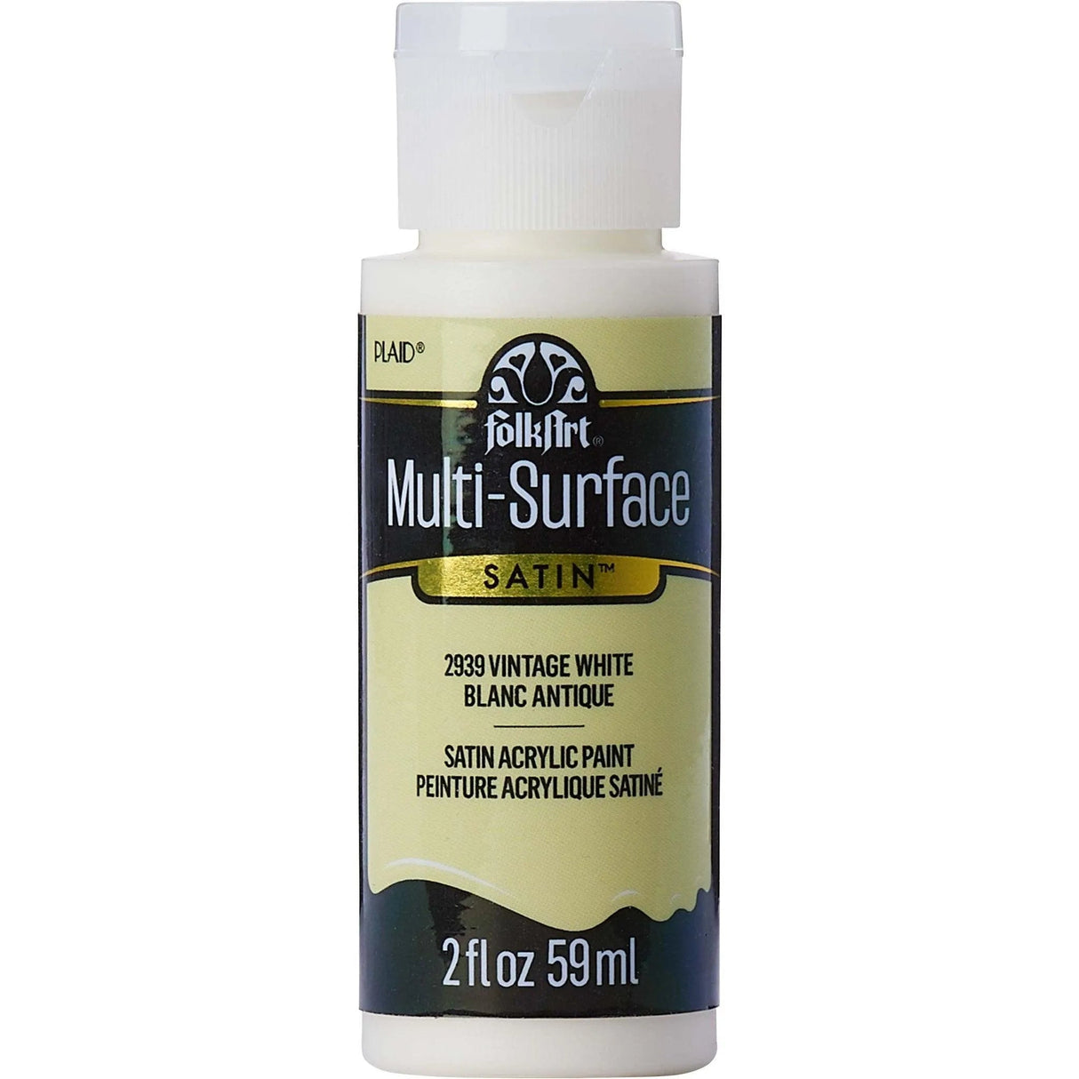 FolkArt Multi-Surface Acrylic Paint - Vintage White (2 oz Bottle)