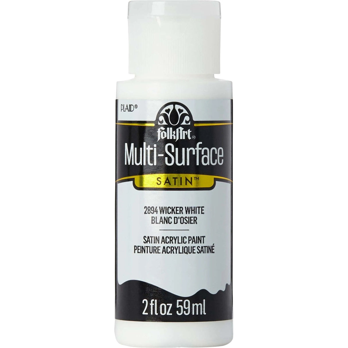 FolkArt Multi-Surface Acrylic Paint - Wicker White (2 oz Bottle)
