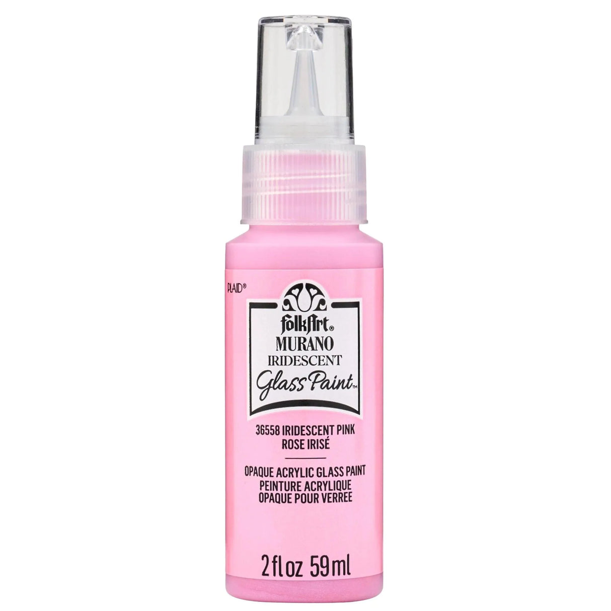 FolkArt Murano Glass Paint - Iridescent Pink (2 oz Bottle)