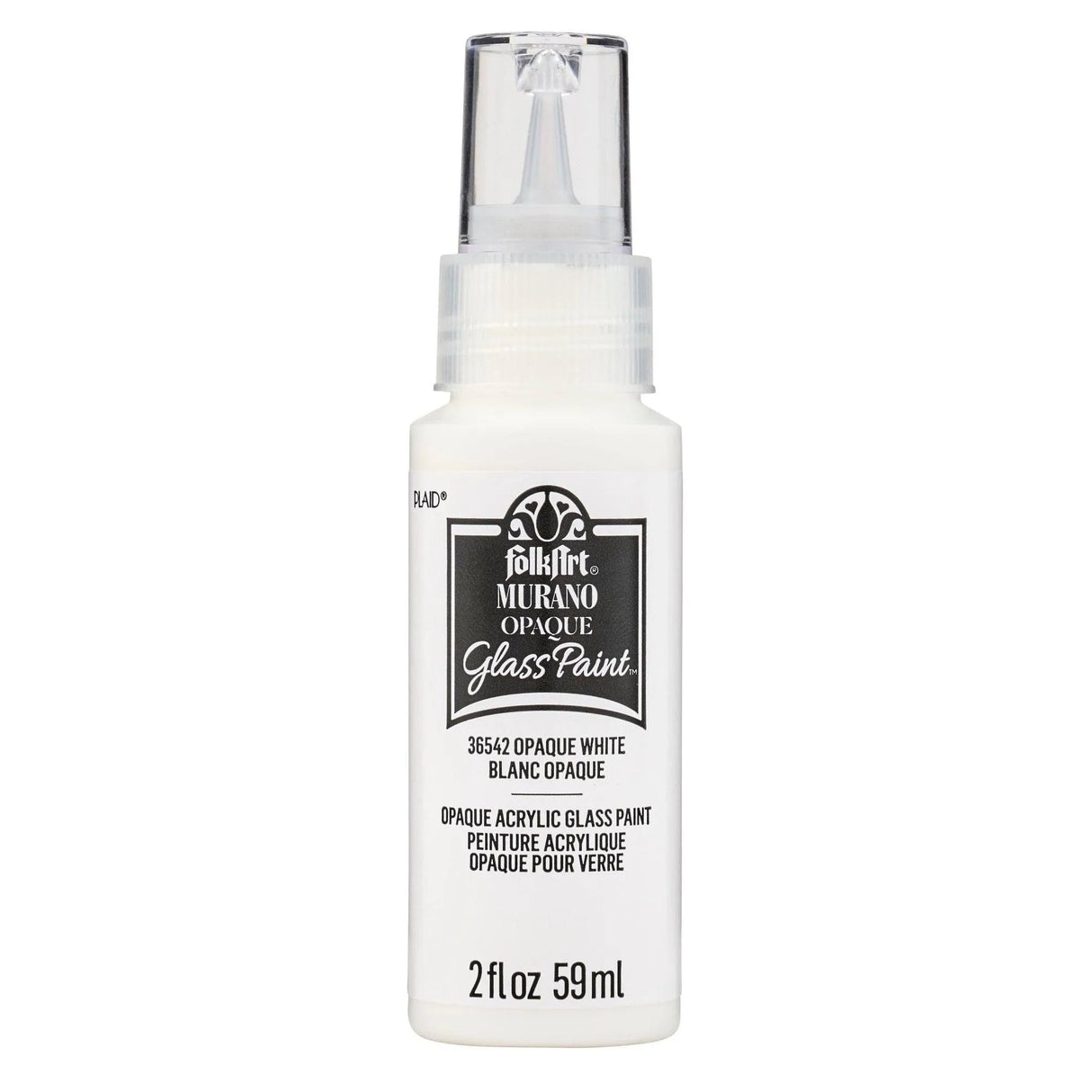 FolkArt Murano Glass Paint - Opaque White (2 oz Bottle)