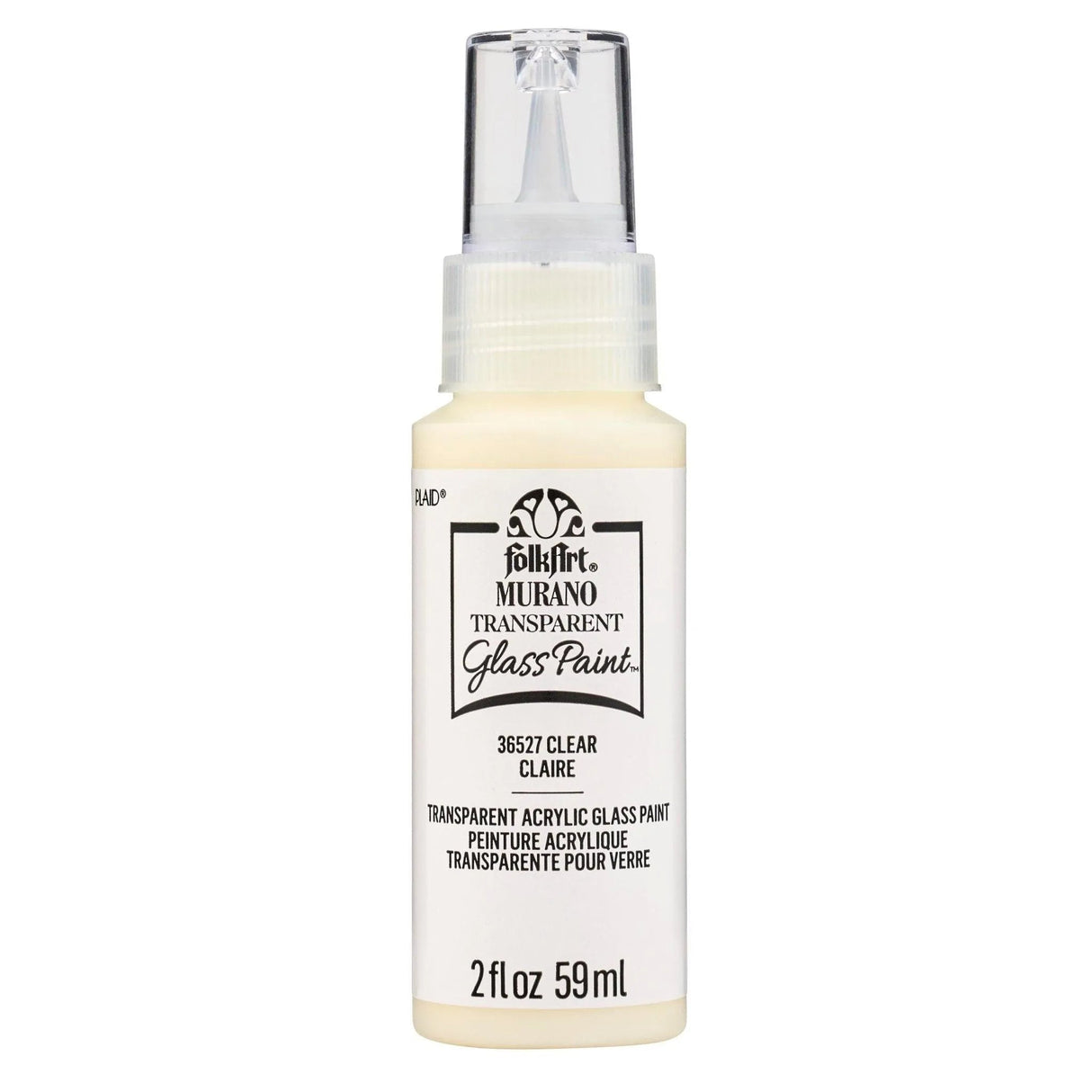 FolkArt Murano Glass Paint - Transparent Clear (2 oz Bottle)
