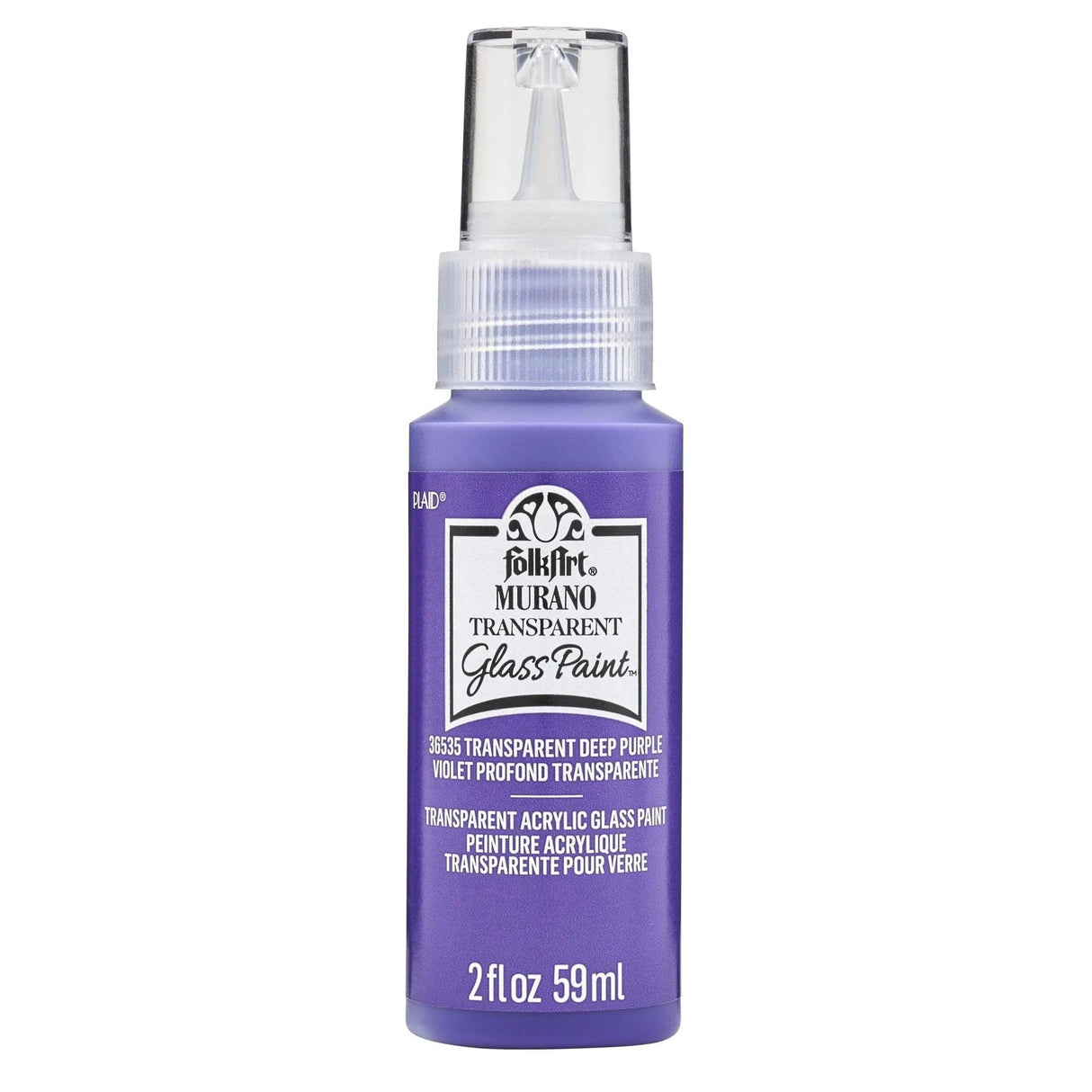 FolkArt Murano Glass Paint - Transparent Deep Purple (2 oz Bottle)