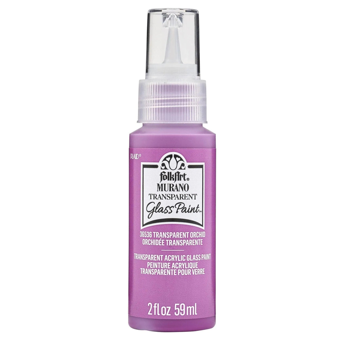 FolkArt Murano Glass Paint - Transparent Orchid (2 oz Bottle)