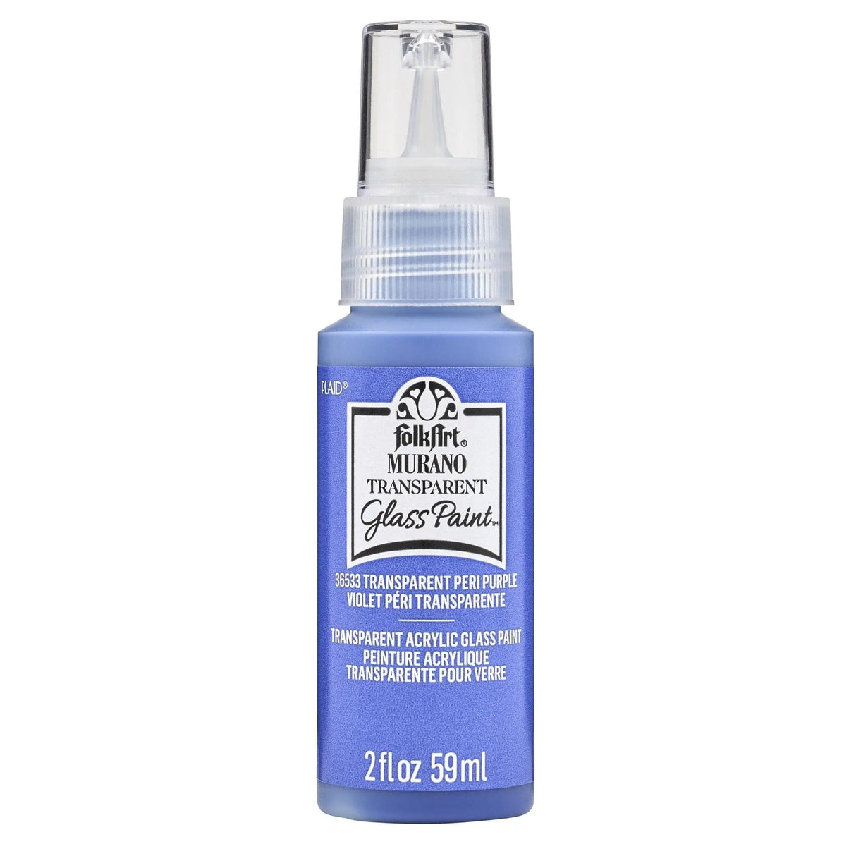 FolkArt Murano Glass Paint - Transparent Peri Purple (2 oz Bottle)