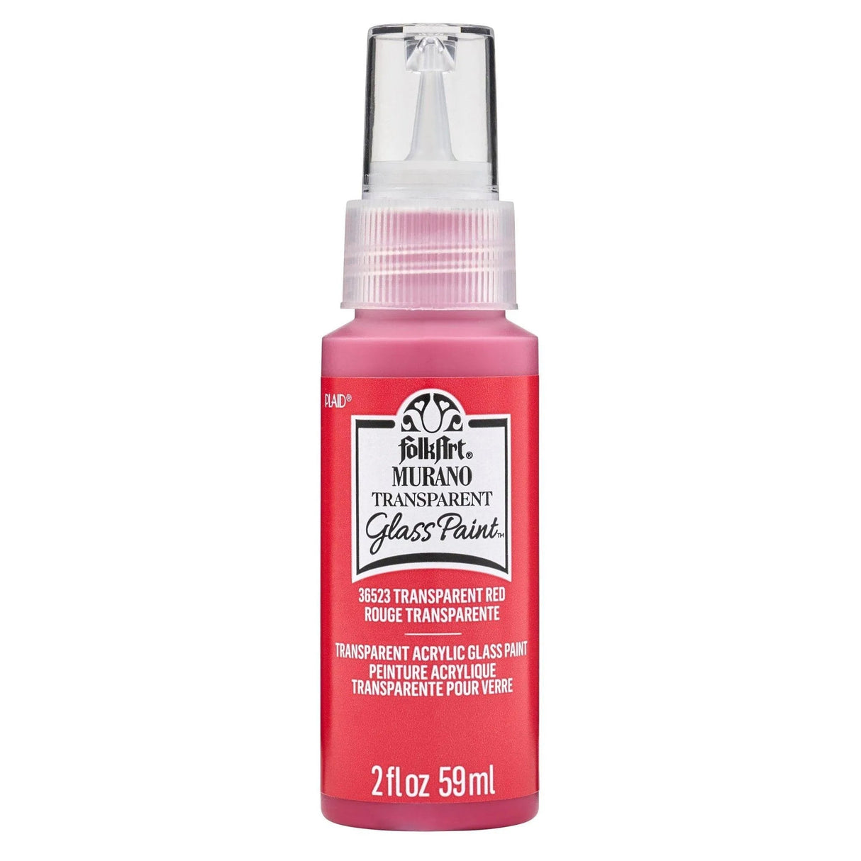 FolkArt Murano Glass Paint - Transparent Red (2 oz Bottle)