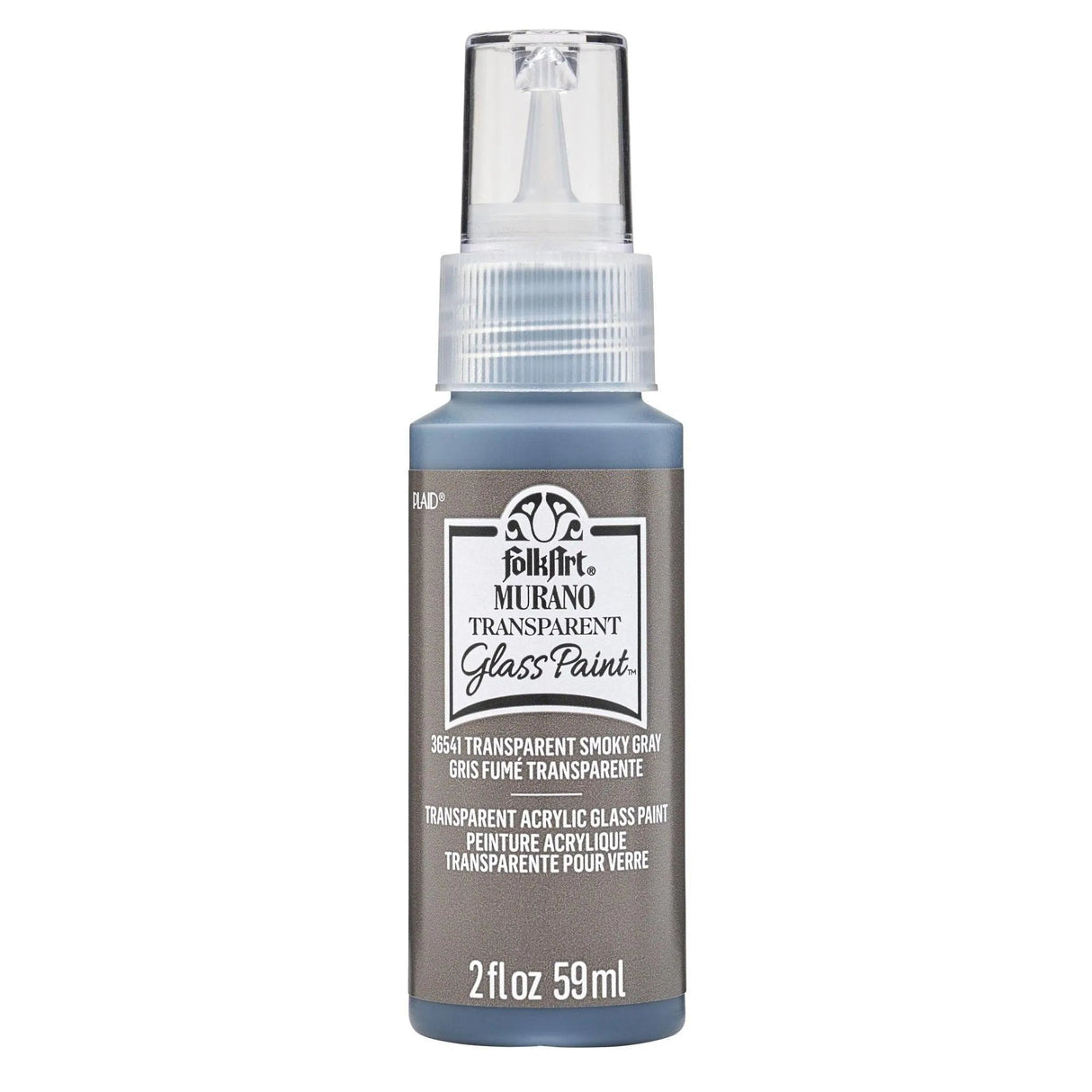 FolkArt Murano Glass Paint - Transparent Smoky Gray (2 oz Bottle)