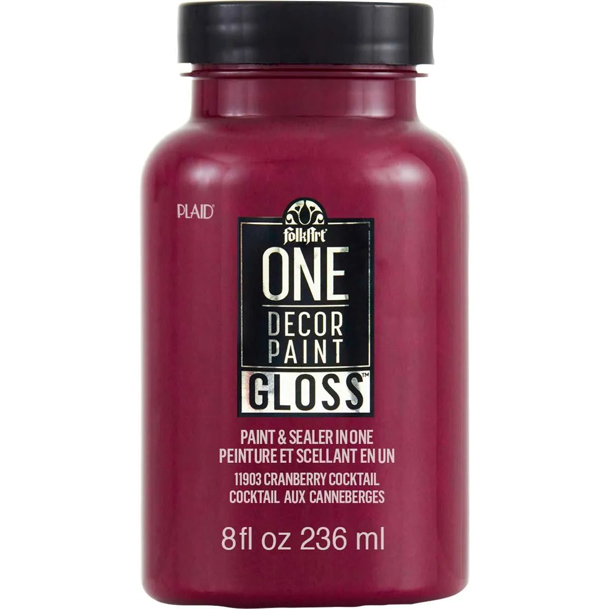 FolkArt One Decor Paint - Gloss Cranberry Cocktail (8 oz Bottle)