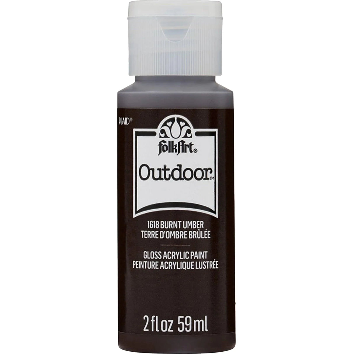 FolkArt Outdoor Acrylic Paint - Burnt Umber (2 oz Bottle)