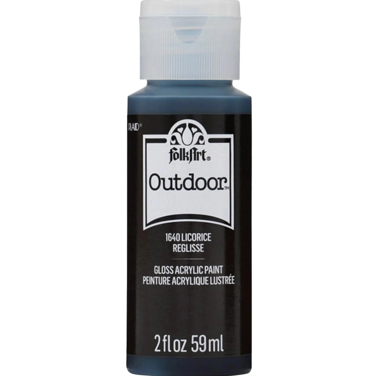 FolkArt Outdoor Acrylic Paint - Licorice (2 oz Bottle)