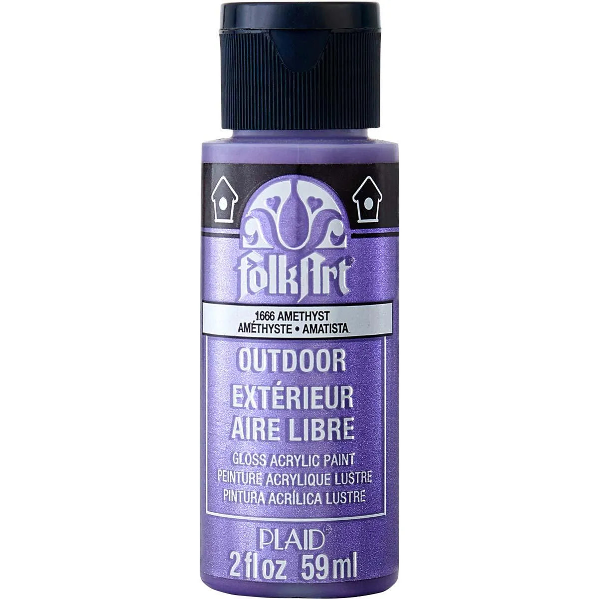 FolkArt Outdoor Acrylic Paint - Metallic Amethyst (2 oz Bottle)