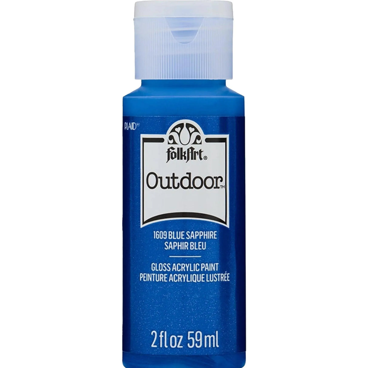FolkArt Outdoor Acrylic Paint - Metallic Blue Sapphire (2 oz Bottle)