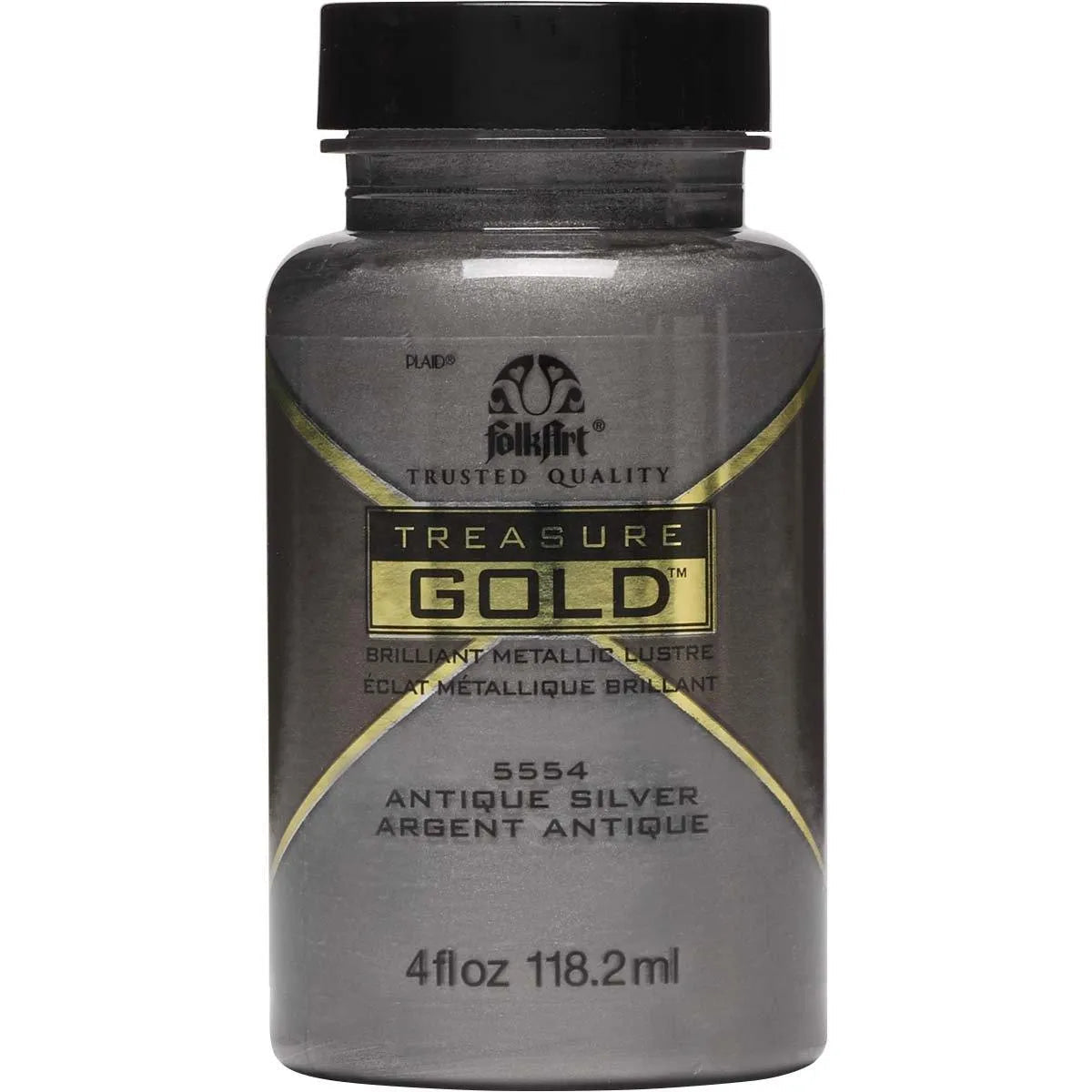 FolkArt Treasure Gold Acrylic Paint - Antique Silver (4 oz Bottle)