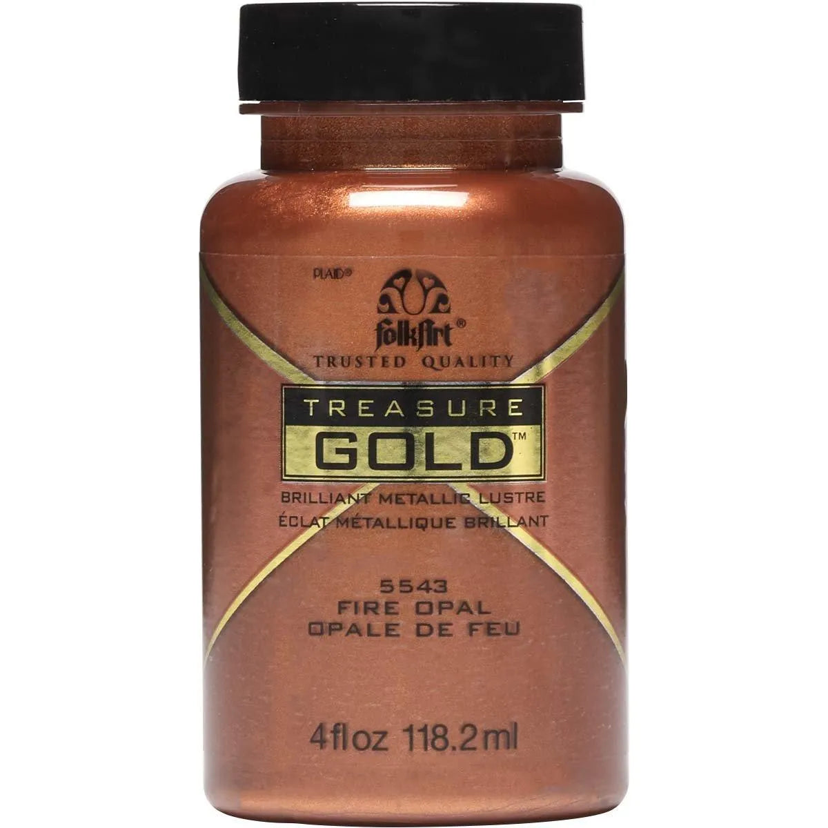 FolkArt Treasure Gold Acrylic Paint - Fire Opal (4 oz Bottle)