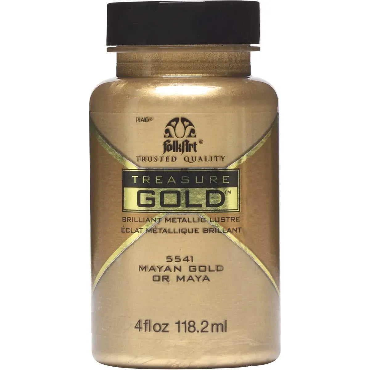 FolkArt Treasure Gold Acrylic Paint - Mayan Gold (4 oz Bottle)