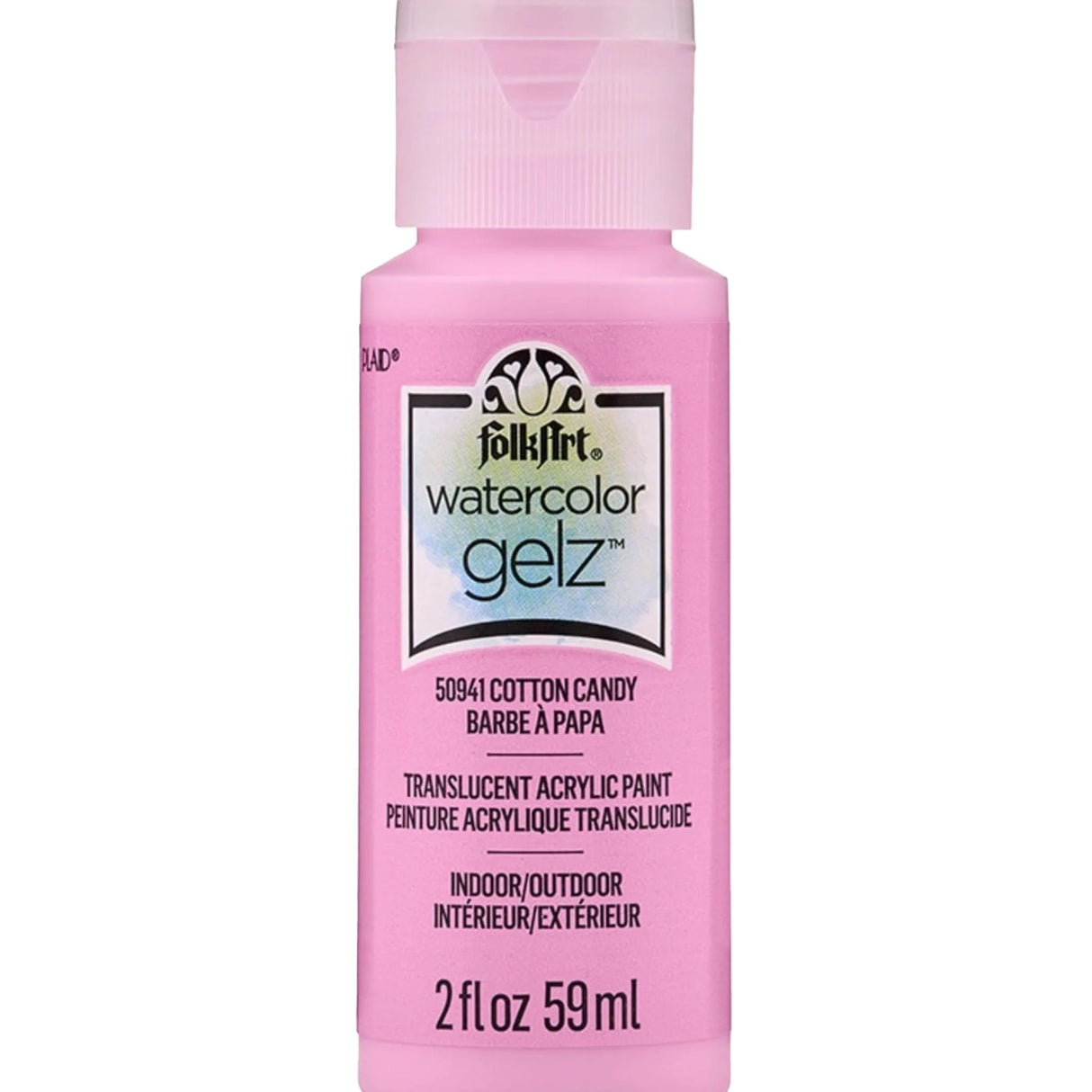FolkArt Watercolor Gelz Acrylic Paint - Cotton Candy (2 oz Bottle)