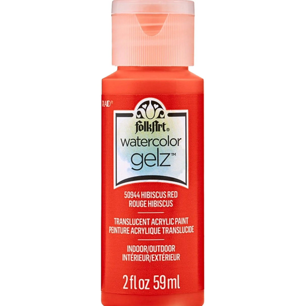 FolkArt Watercolor Gelz Acrylic Paint - Hibiscus Red (2 oz Bottle)