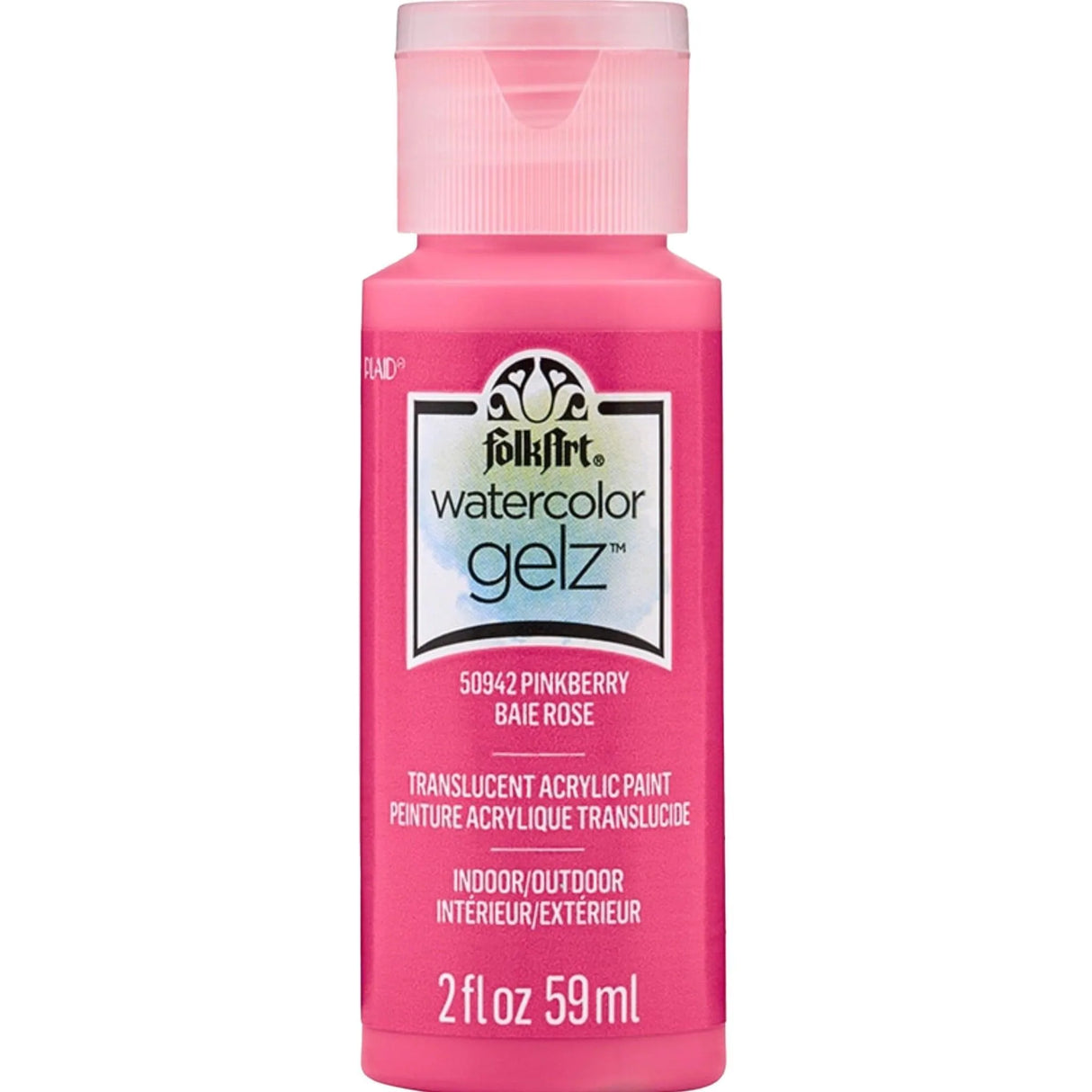 FolkArt Watercolor Gelz Acrylic Paint - Pinkberry (2 oz Bottle)