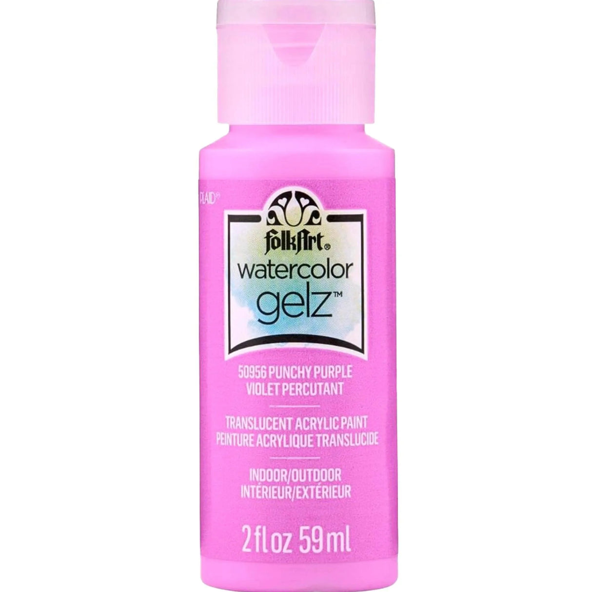FolkArt Watercolor Gelz Acrylic Paint - Punchy Purple (2 oz Bottle)