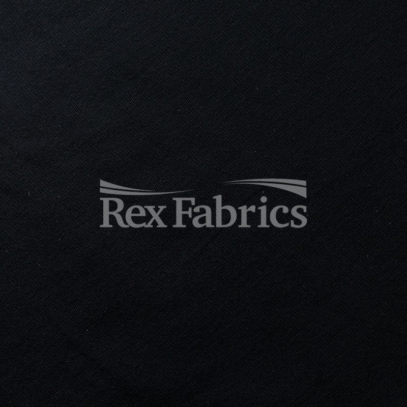 French Terry Cotton Spandex Fabric - Black Solid, 57/58" Width, 240 GSM (1 Yard)