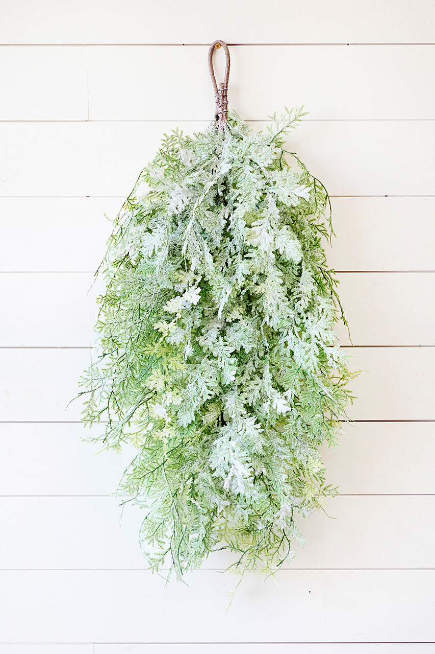 36" Frosted Fern Swag