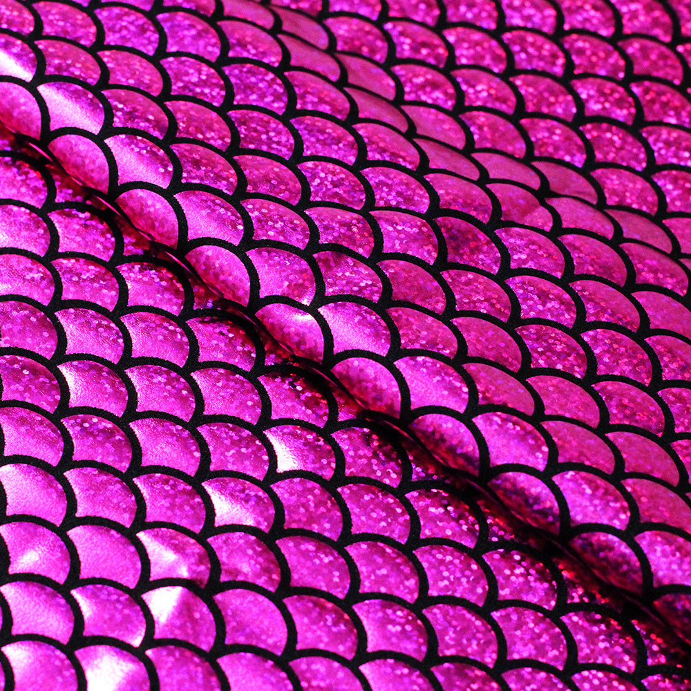 Mermaid Hologram Nylon Spandex Fabric - Assorted Colors Hologram Mermaid Fish-Scale, 58/60" Width (1 Yard)