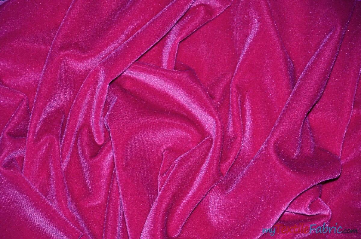 Stretch Velvet Spandex Fabric - Solid, 58" Width (1 Yard)