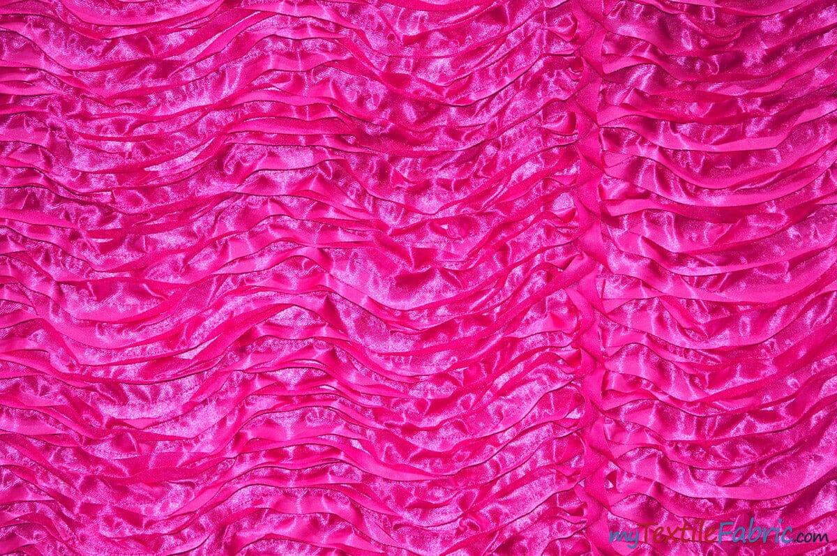 Australian Layered Puff Satin Fabric - 3D Layered Wave, Multiple Colors, 54" Width