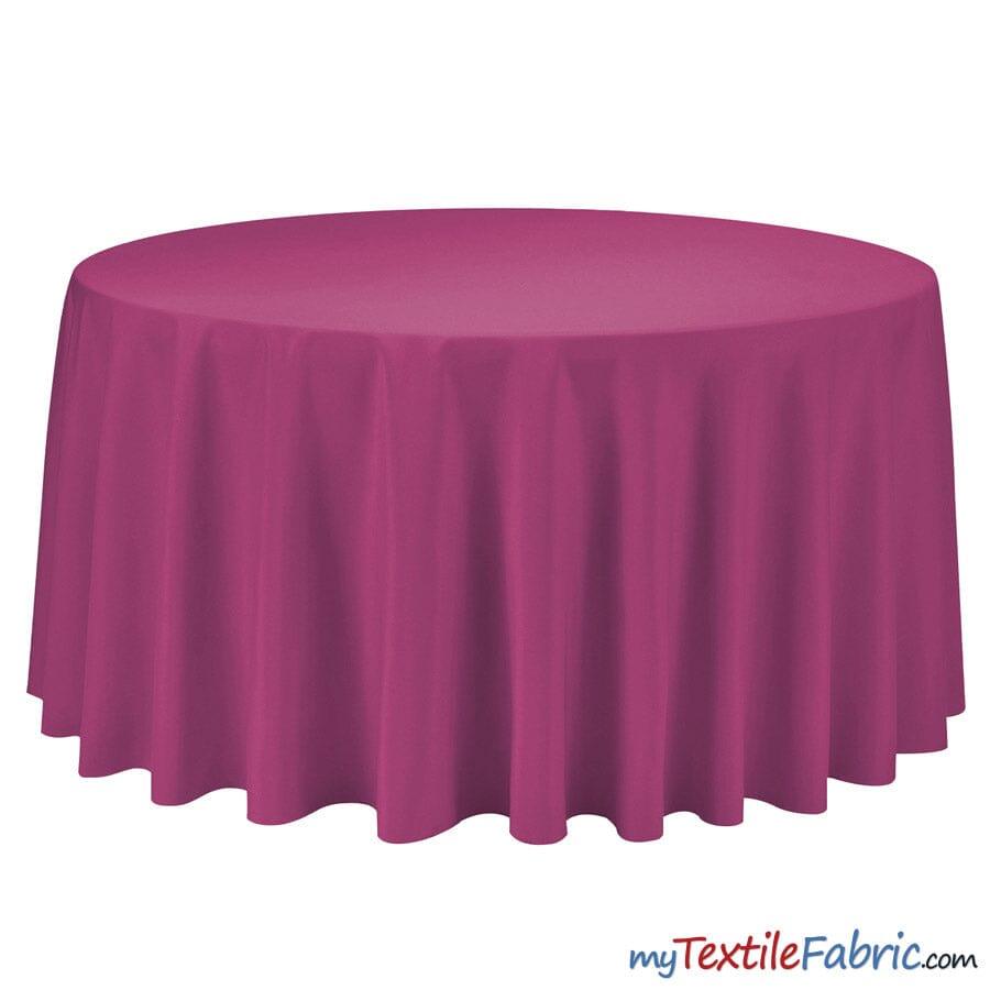 108 Inch Round Polyester Seamless Tablecloth Fabric - Solid Color, 108" Diameter (By Piece)