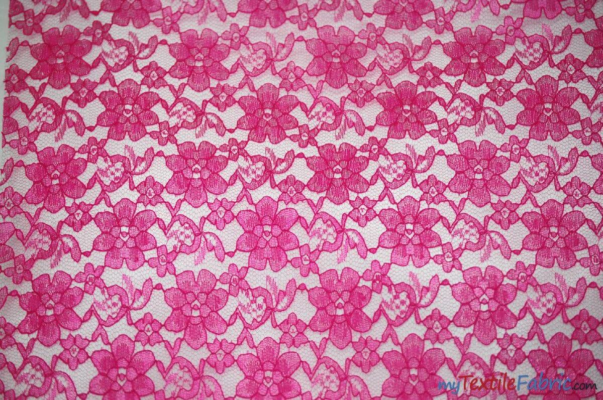 Raschel Lace Polyester Fabric - Floral Sheer Lace, 58/60" Width (1 Yard)