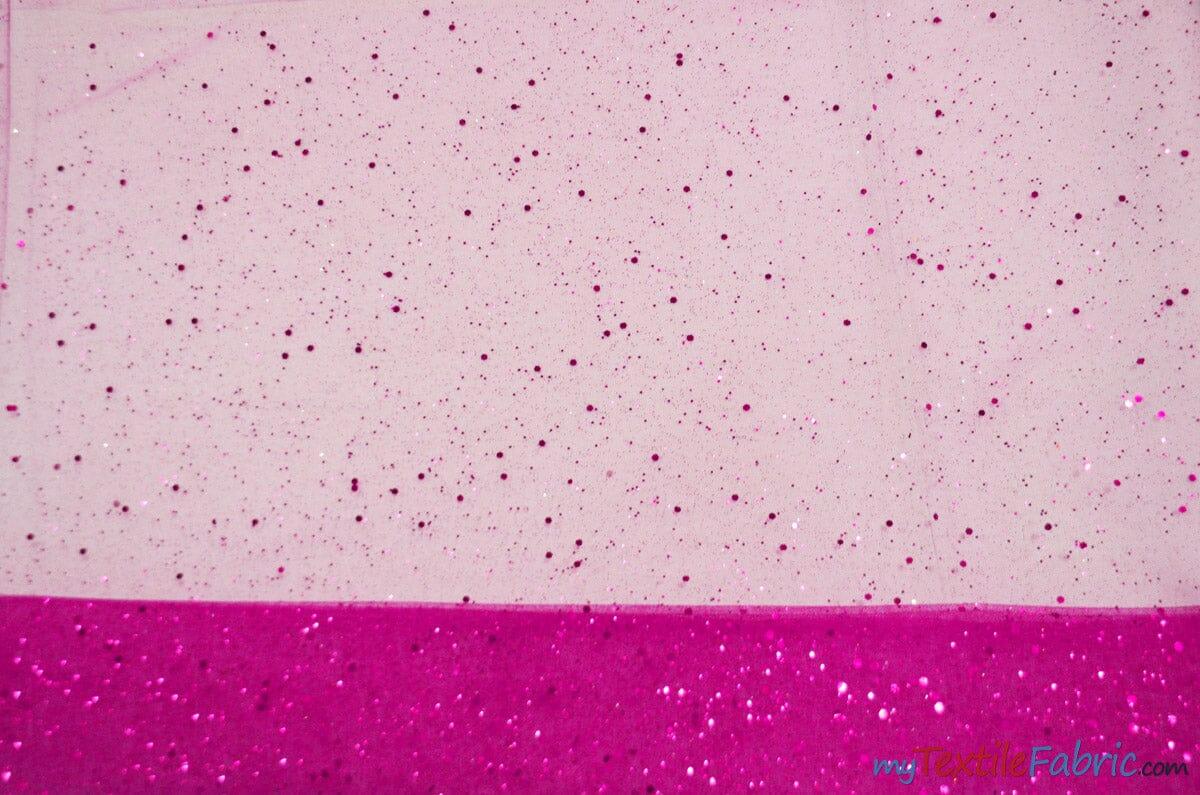 Tulle Glitter With Sequins Polyester Fabric - Glitter Embellished Sheer Tulle, Multiple Colors, 58/60" Width (1 Yard)
