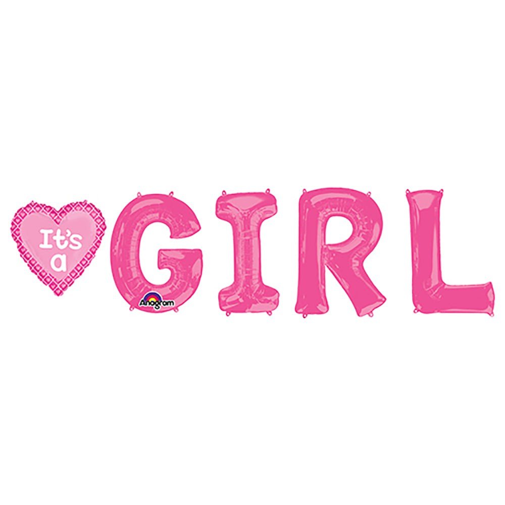 G-I-R-L Baby Girl Foil Balloon