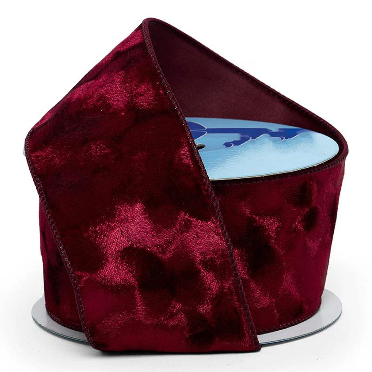Brushed Velvet Wired Ribbon 2 1/2 '' X 10 yd Wine Color 1 / roll